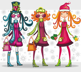 Fashion Christmas girls set