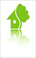 House with tree. Vector