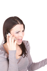 Fototapeta premium An attractive young woman with mobile phone