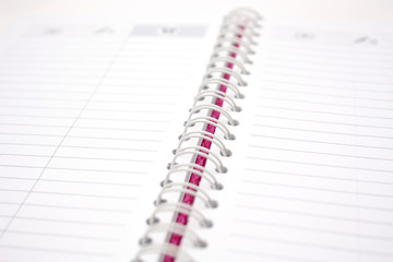 close-up of notebook's spring