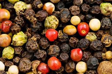 Close up selection of various pepper types