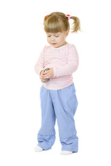 Little girl with mobile phone
