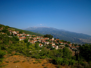 Fototapeta na wymiar Landscape in Greece with mountains in the background