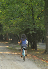 Woman Riding A Bicycle