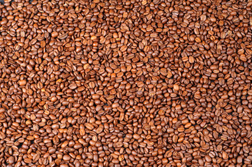 Background of roasted coffee beans