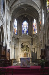 Fototapeta na wymiar interior of gothic church from Paris - st. Lawrence church