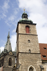 Fototapeta na wymiar bell-tower in Prague and gothic church