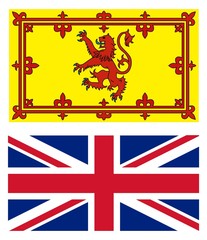 UK flag and scottish lion