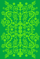 green design with curled foliage