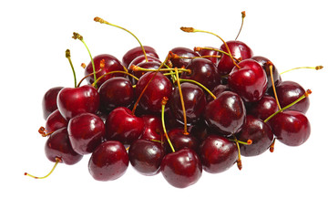 Obraz na płótnie Canvas Fresh cherries on white background