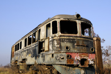 Fototapeta na wymiar old locomotive in nature