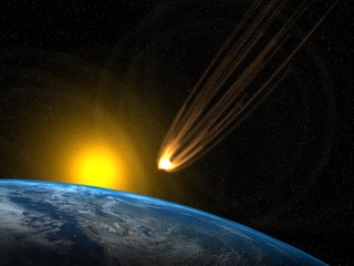 Asteroid going to impact into Earth © trialhuni