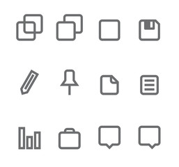 Simple icons isolated on white - Set 5