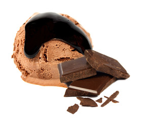 Chocolate ice cream scoop
