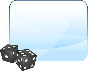 Pair of dice on blank background