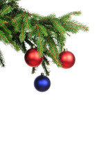 Pine branches and Christmas decoration