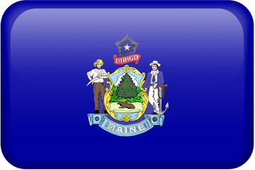 Obraz premium Maine Flag Button