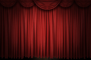 Large red curtain stage