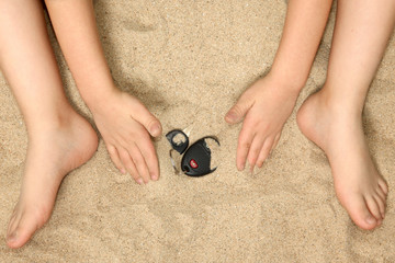 Little Hands and Feet in Sand