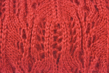 Red Wool Scarf Closeup