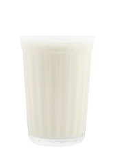 Glass of milk isolated on white