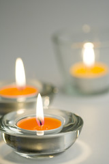 three candles flaming