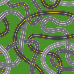 Vector illustration of seamless crossroads