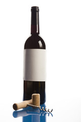 Bottle of wine on light background