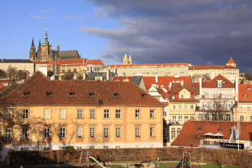 Obraz premium Colorful Prague gothic Castle on the River Vltava