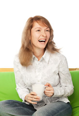 Laughing young blond woman