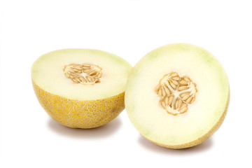 orange cantaloupe melon isolated on white background