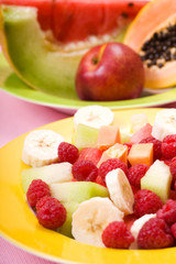 Naklejka na ściany i meble plate with several fruits