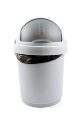isolated garbage bin over white background