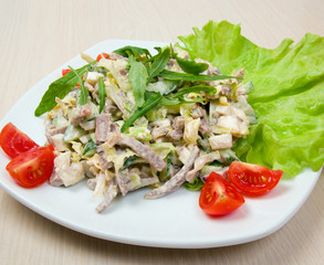 meat salad with vegetable