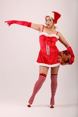 christmas woman with present