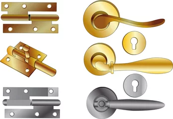 Fototapete Rund door handles of a veil and latch © liusa