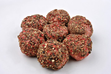 organic minced meat balls on a plate