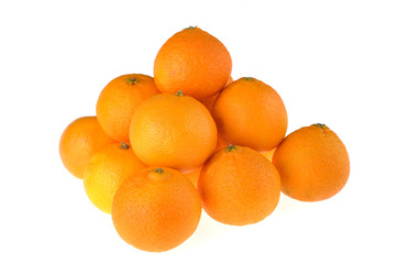 tangerines  on white