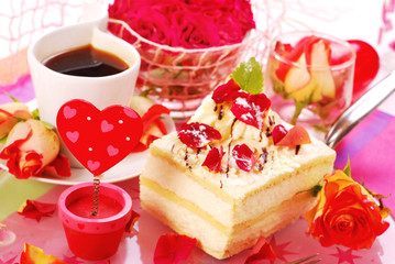 almond cake in romantic style