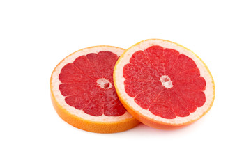 Naklejka na ściany i meble Sliced Grapefruit isolated on white