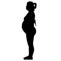 Fototapeta premium Silhouet of pregnant woman