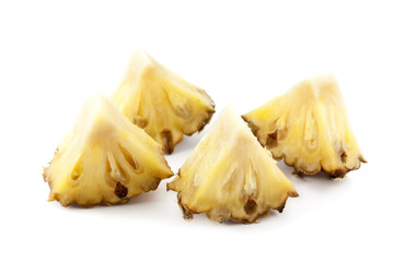 Sliced pineapple isolated on white