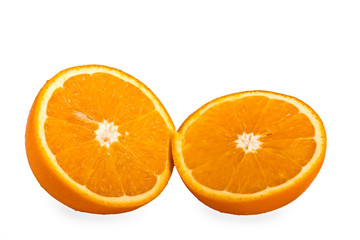 Two halves of an orange