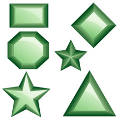 Set of green diamonds