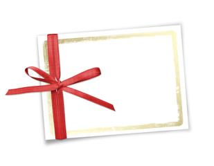 Card for invitation or congratulation to holiday. White isolated