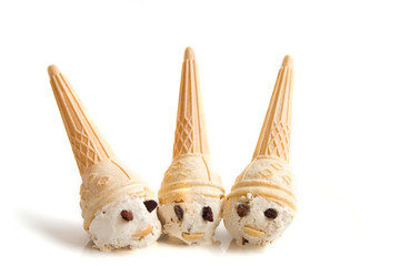Ice cream dwarfs on a white background
