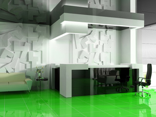 Reception in modern hotel