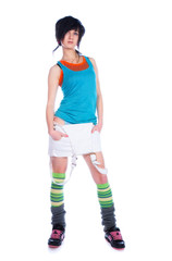 teen girl in a bright dress