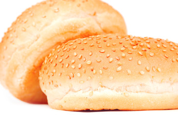 two buns isolated on white