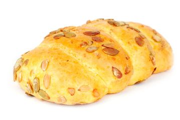 bun with seeds isolated on white background